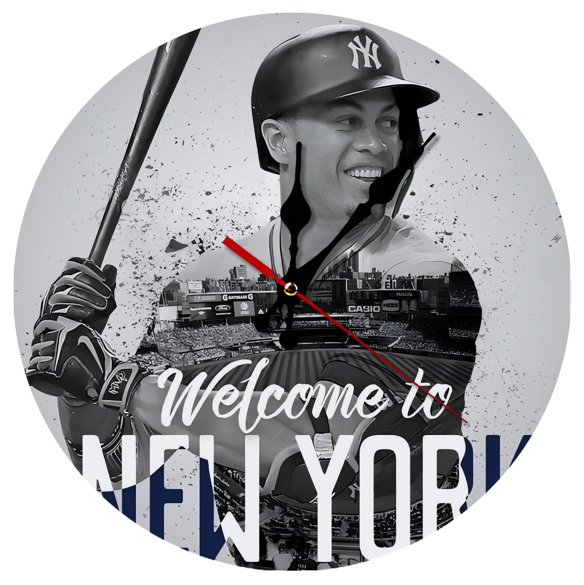 Giancarlo Stanton 42 Silent Round Wall Clock – Modern & Stylish DIY Design, Durable Wood Construction, Easy To Install – Perfect For Office, Bedroom, Living Room, And More